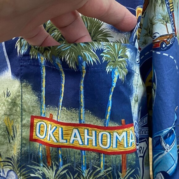 Pacific Legend Hawaiian Mens Camp Shirt 4XL Historic Route 66 and Cars Matching - Picture 4 of 10